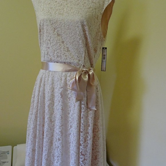 Tahari Dresses & Skirts - Ladies Size 14 Champagne Lace Dress-NEW